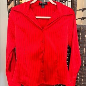 Red Button-Up Shirt by Rebecca Malone